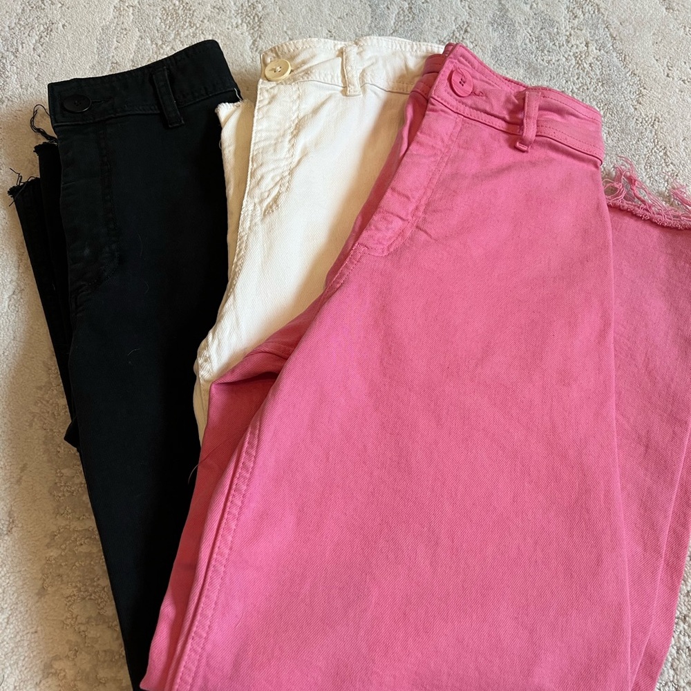 Zara White Ankle Cropped Jeans